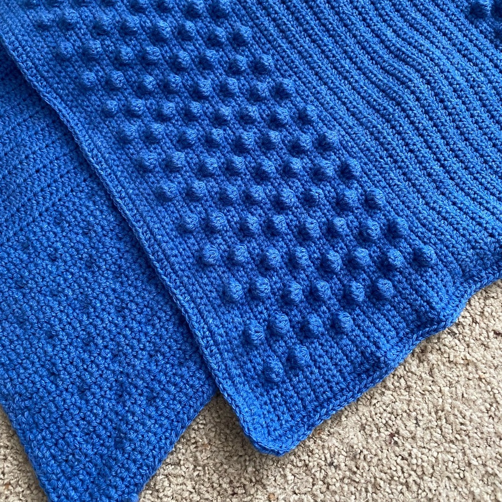 Cobalt Blue Baby Crochet Blanket